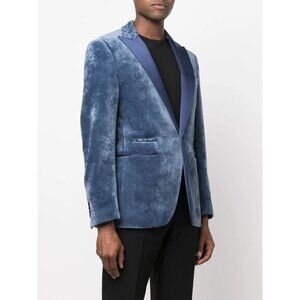 NWT $2810 Philipp Plein Blazer Lord Fit in Dark Grey Blue Size 52